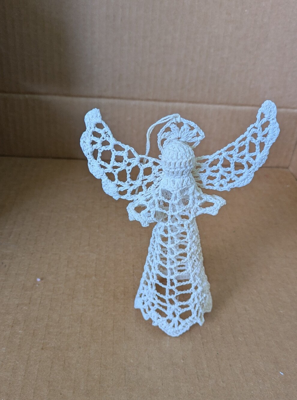 Ornament Handmade White Crochet Angel Ornament  Home Accents